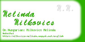 melinda milkovics business card